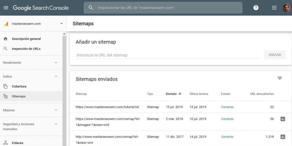 como enviar sitemap a google